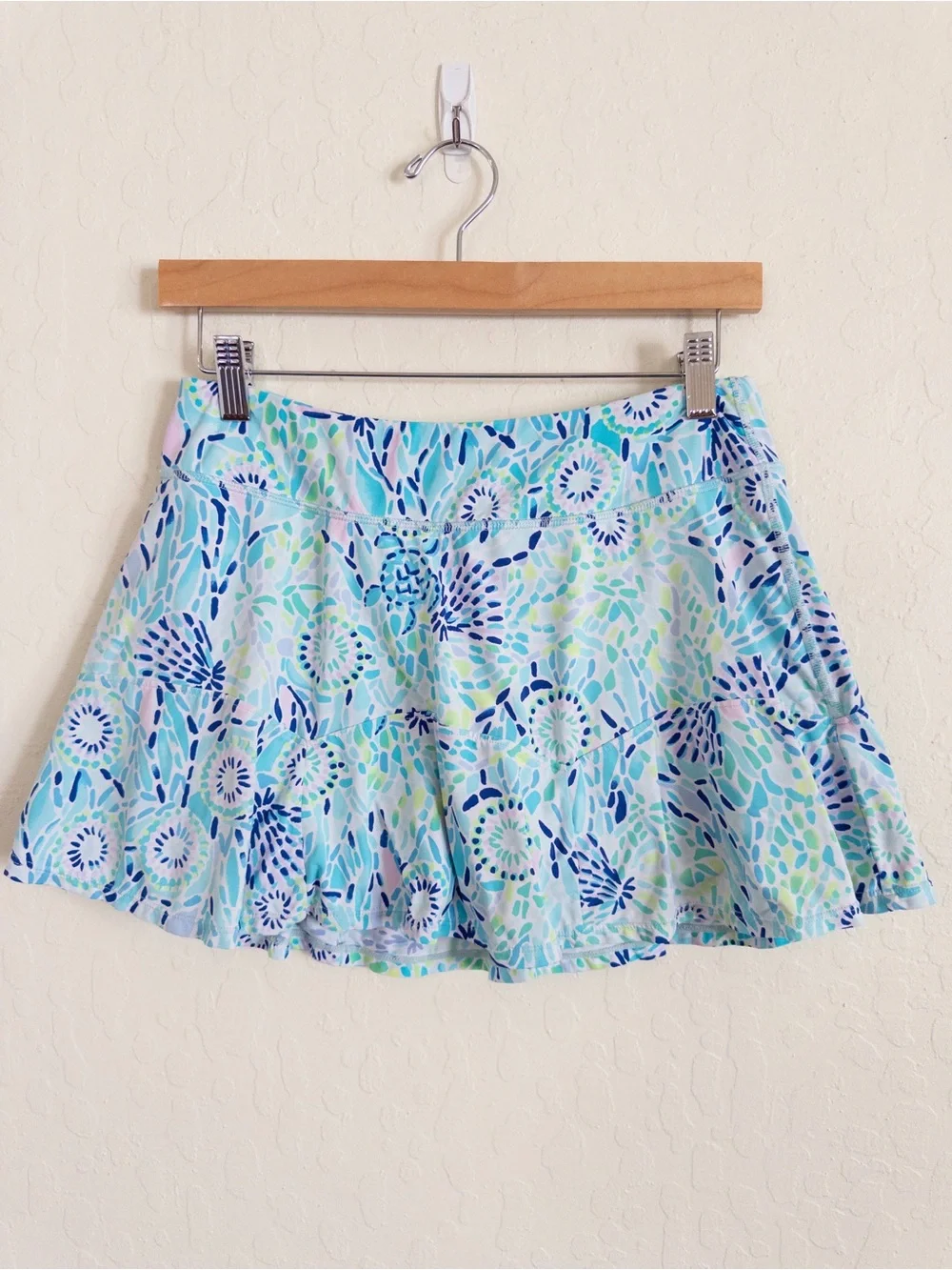 Lilly Pulitzer Luxletic Corinne Golf Mini Skort Skirt Small Blue Preppy UPF 50+